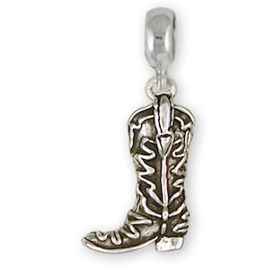Boot Jewelry Sterling Silver Handmade Western Boot Charm Slide This Charm Will Fit A Pandora® Slide Bracelet B2-PNS