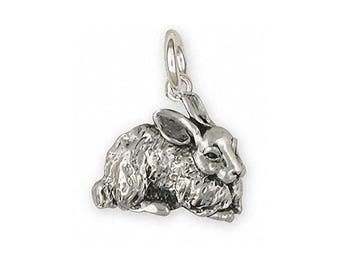 Lapin Bijoux Lapin Charme Bijoux Argent Sterling Fait à la main Lapin Charme RA111X-C