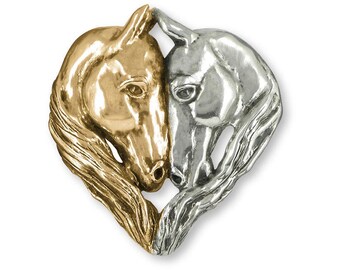 Horse Jewelry Silver And 14k Gold Handmade Horse Pendant  DH1-TNNKVM
