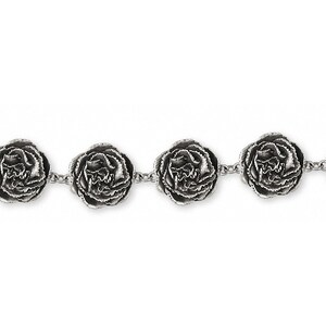 Carnation Bracelet Jewelry Sterling Silver Handmade Flower Bracelet CN1-BR