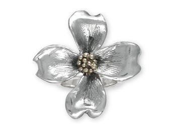 Dogwood-smycken Dogwood-smycken Sterling Silver Dogwood-ring Handgjorda blomstersmycken DGW3-R