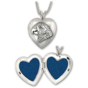 African Grey Parrot Jewelry Sterling Silver Handmade African Grey Parrot Photo Locket  AFG3X-T