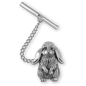 Rabbit Jewelry Sterling Silver Handmade Bunny Rabbit Tie Tack  RA2-TT