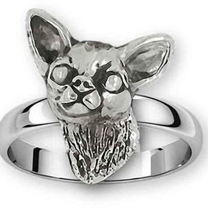 Chihuahua Ring Sterling Silver Handmade Chihuahua Jewelry DGGH-R