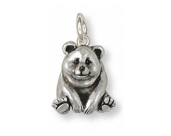 Panda Bear Jewelry Sterling Silver Handmade Panda Bear Charm  TB12-C