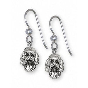 Maltese Jewelry Sterling Silver Handmade Maltese Dog Earrings  T7-FW