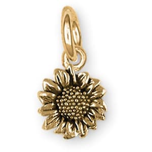 Sunflower Jewelry 14k Gold Handmade Sunflower Charm  SFTX12X-CG