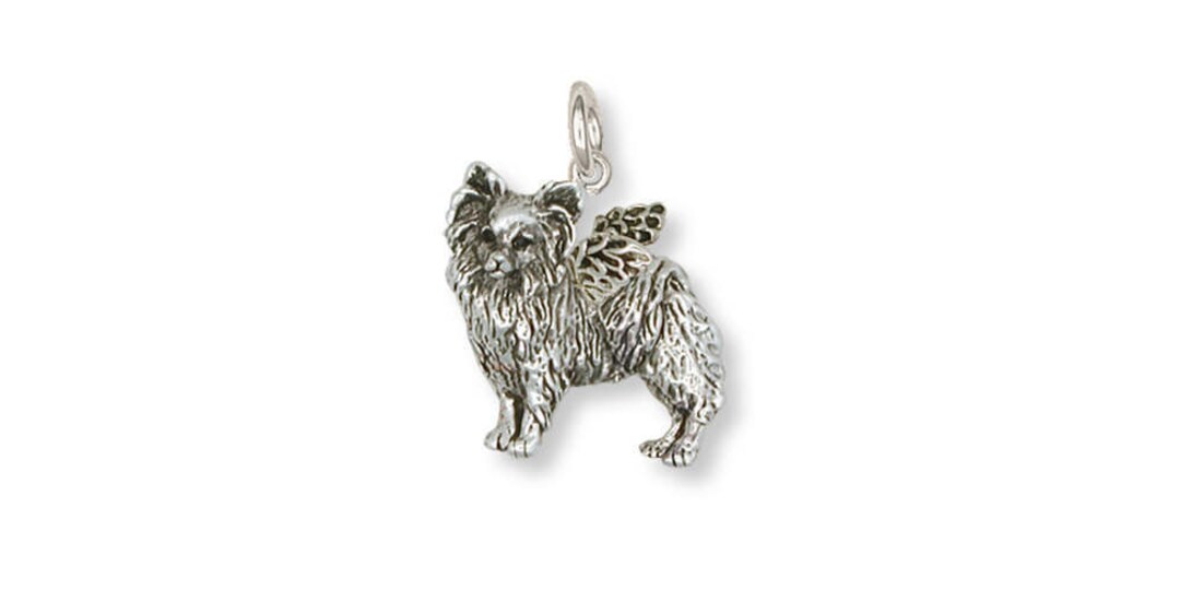 Papillon Dog Charm Sterling Silver, Esquivel and Fees