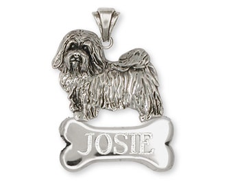 Havanese Jewelry Havanese Personalized Pendant Handmade Sterling Silver Dog Jewelry HV6-NP