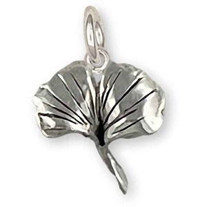 Ginkgo Charm Sterling Silver Handmade Ginkgo Jewelry GNK2-C