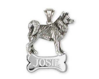 Alaskan Malamute Pendant Jewelry Sterling Silver Handmade Dog Pendant MAL2-NP