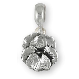Pansy Jewelry Sterling Silver Handmade Pansy Flower Charm Slide This Charm Will Fit A Pandora® Slide Bracelet Psy1x-pns