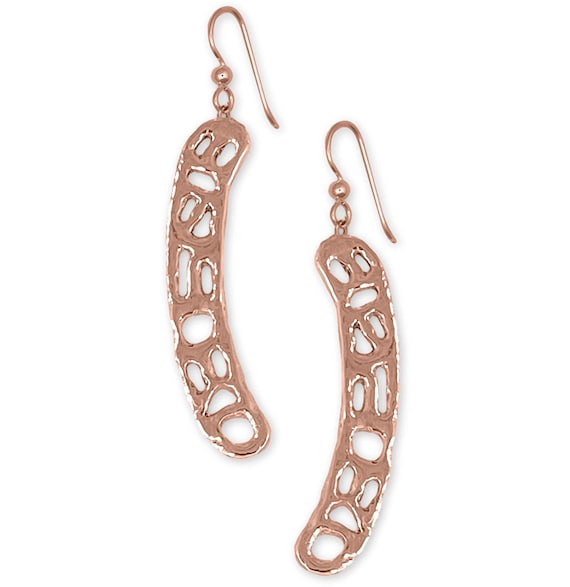 Fashion Earrings Jewelry Rose Gold Plated Handmade Honeycomb