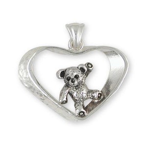 Teddy Bear Jewelry Sterling Silver Handmade Teddy Bear Pendant  TB28-TP