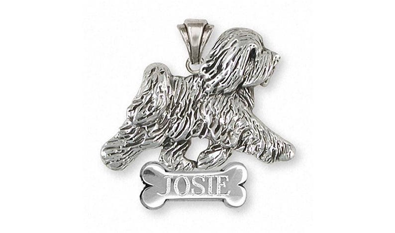 Tibetan Terrier Angel Pendant Jewelry Sterling Silver Handmade Dog Pendant TTR3 