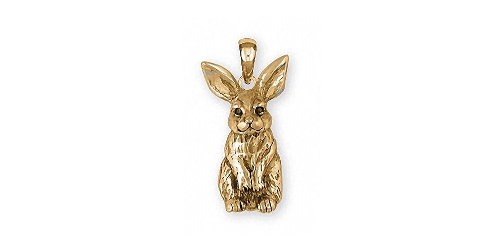 Rabbit Jewelry Rabbit Pendant Jewelry 14k Gold Handmade Rabbit Pendant RA11X-PG