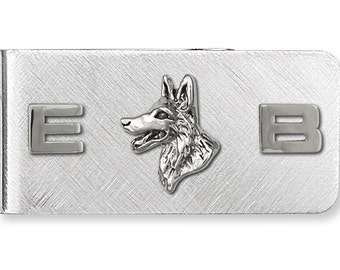 German Shepherd Money Clip Jewelry Sterling Silver Handmade Dog Money Clip CH20-MC