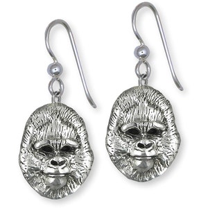 Gorilla Jewelry Sterling Silver Handmade Gorilla Earrings  GL6-E