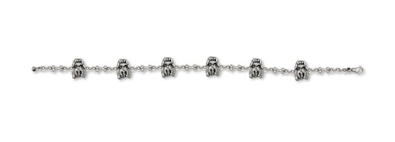 Bracelet Shih Tzu En Argent Sterling Et Cuir Avec Péridot - Marque LW, Unisexe