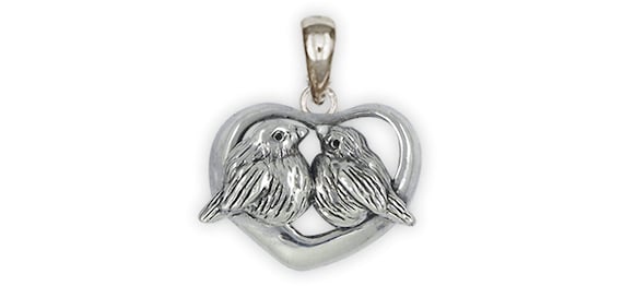 Love Bird Jewelry Sterling Silver Handmade Love Bird Pendant LVB3