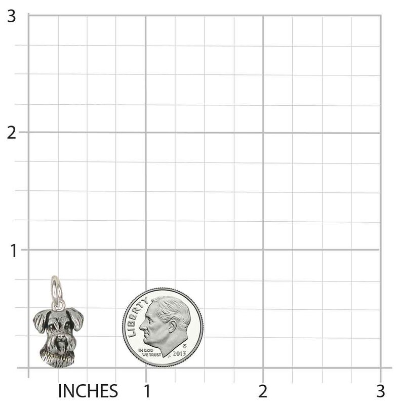 Schnauzer Charm Sterling Silver, Schnauzer Dog Bracelet Charm, Bearded Dog Jewelry, Schnauzer Mom Gift, Pet Memorial Keepsake SZ44H-C image 3