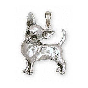 Chihuahua jóias chihuahua pingente jóias prata esterlina artesanal chihuahua pingente CHW2X-P