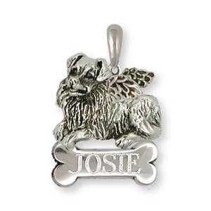 Australian Shepherd Jewelry Australian Shepherd Angel Pendant Jewelry Sterling Silver Handmade Dog Pendant AU11N-ANP