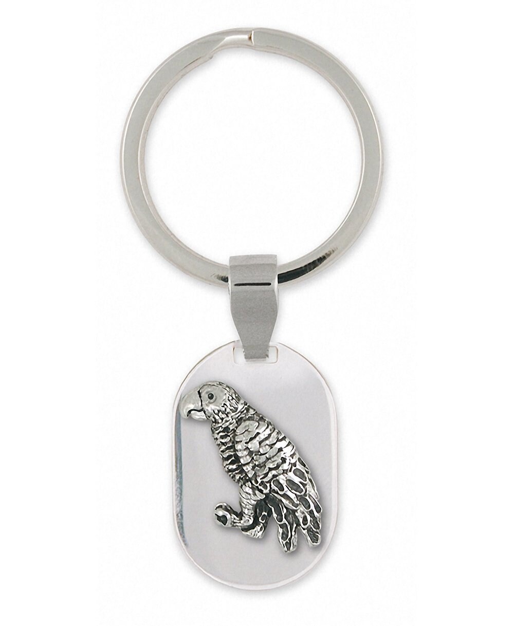 African Grey Jewelry African Grey Key Ring Jewelry Sterling Silver ...