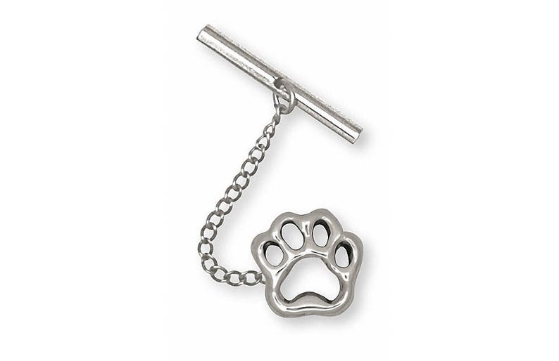 Dog Paw Jewelry Dog Paw Tie Tack Jewelry Sterling Silver Handmade Dog Tie Tack OP1-TT