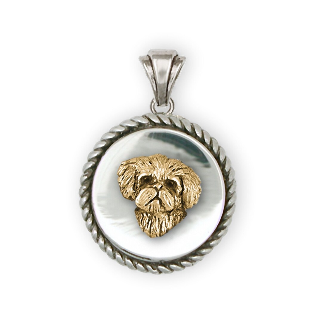 Maltese Jewelry Silver and 14k Gold Handmade Maltese Pendant ML16-TNDP 