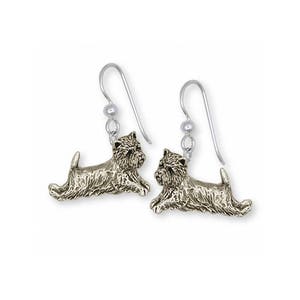 Joyas de Westie Charm de Westie Joyas de Westie Pendientes de Westie Joyas de plata de ley Pendientes de West Highland White Terrier hechos a mano WT11-FW