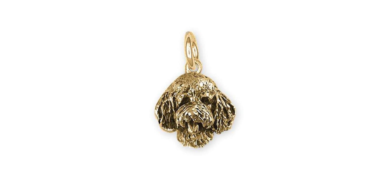 Goldendoodle Jewelry 14k Gold Handmade Goldendoodle Charm Etsy