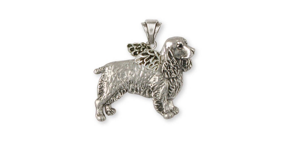 Springer Spaniel Jewelry Springer Spaniel Angel Pendant Jewelry Sterling Silver Handmade Dog Pendant SS3-AP