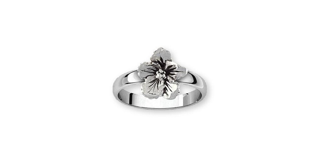 Hibiscus Ring Jewelry Sterling Silver Handmade Hibiscus Flower Ring ...