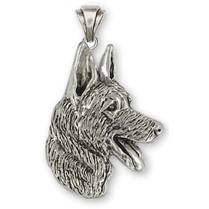 German Shepherd Jewelry Sterling Silver Handmade German Shepherd Pendant  GMN1-P