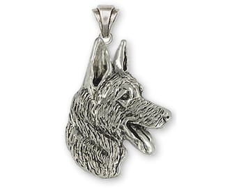 German Shepherd Jewelry Sterling Silver Handmade German Shepherd Pendant  GMN1-P