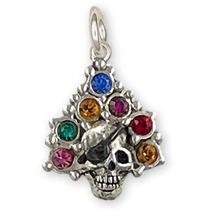 Day Of The Dead Charm Sterling Silver Handmade Dia De Los Muertos Skull Jewelry DOD3-C