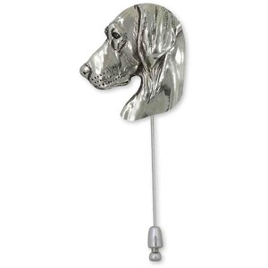 Broche de Weimaraner en plata de ley, joyería Weimaraner hecha a mano WM7-STP