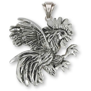 Rooster Fighting Pendant - Etsy