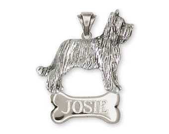 Briard Jewelry Briard Pendant Jewelry Sterling Silver Handmade Dog Pendant BRD1-NP