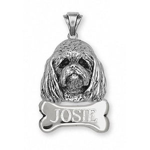 Maltese Jewelry Sterling Silver Handmade Maltese Dog Pendant  T6-NP