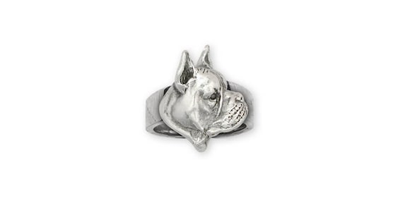 Boxer Jewelry Boxer Ring Jewelry Sterling Silver Handmade Dog Ring BX4-R