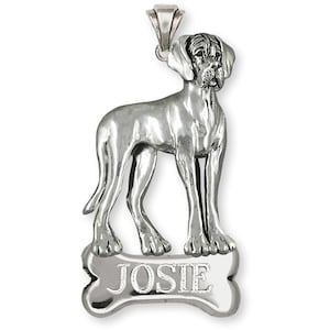 Great Dane Jewelry Sterling Silver Handmade Great Dane Pendant  GD16-NP
