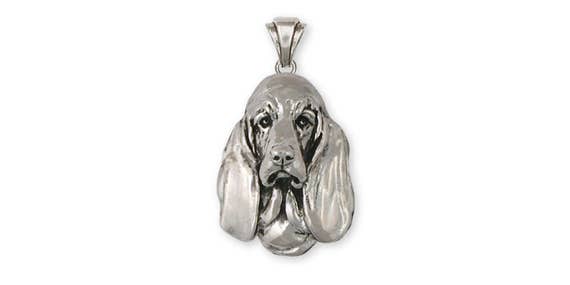 Basset Hound Pendant Jewelry Sterling Silver Handmade Dog Pendant D2-P 