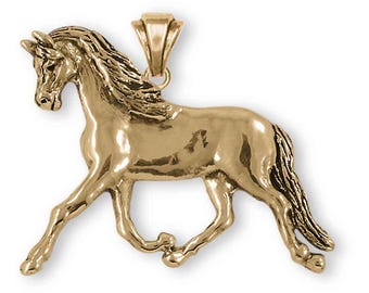 Arabische paardenketting 10k gouden handgemaakte Arabische paardensieraden EQ18H-PVM