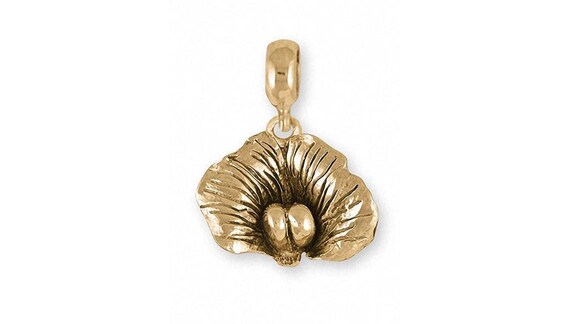 Sweet Pea Jewelry Sweet Pea Charm Slide Jewelry 14k Gold Handmade Flower Charm Slide Fits Pandora Bracelet SWP3 PNSG