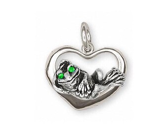 Frog Jewelry Frog Charm Jewelry Sterling Silver Handmade Frog Charm FG17-XC