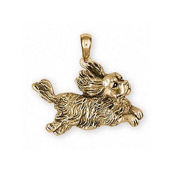 Joyería Cavalier King Charles Spaniel en oro vermeil de 14 quilates, colgante Cavalier King Charles Spaniel, joyería para perros hecha a mano KC162X-PVM