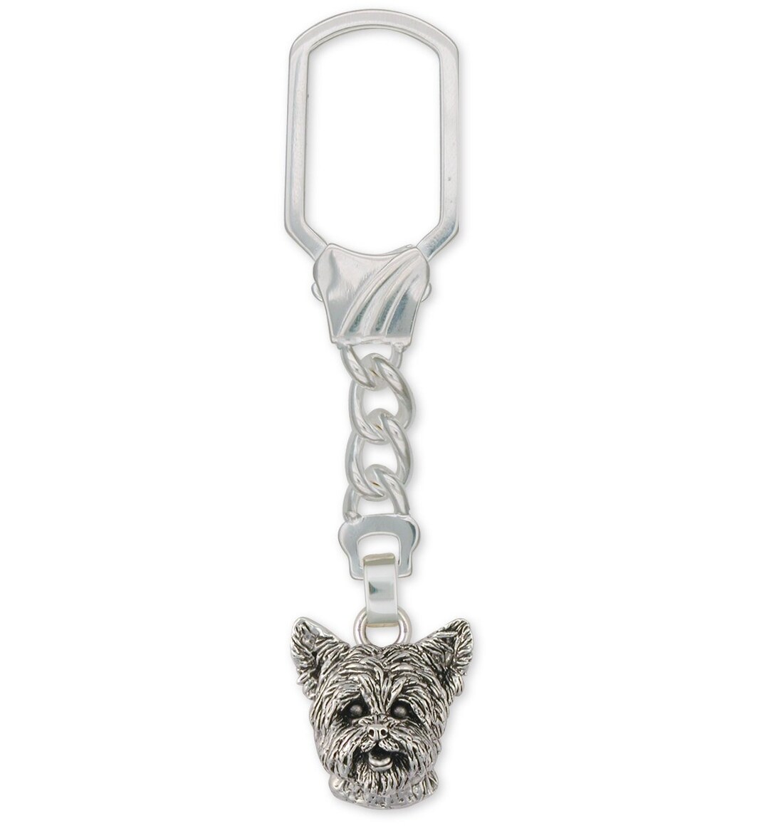 Yorkie Key Yorkie Yorkshire Terrier Key Ring Jewelry Sterling Silver Handmade Dog ...