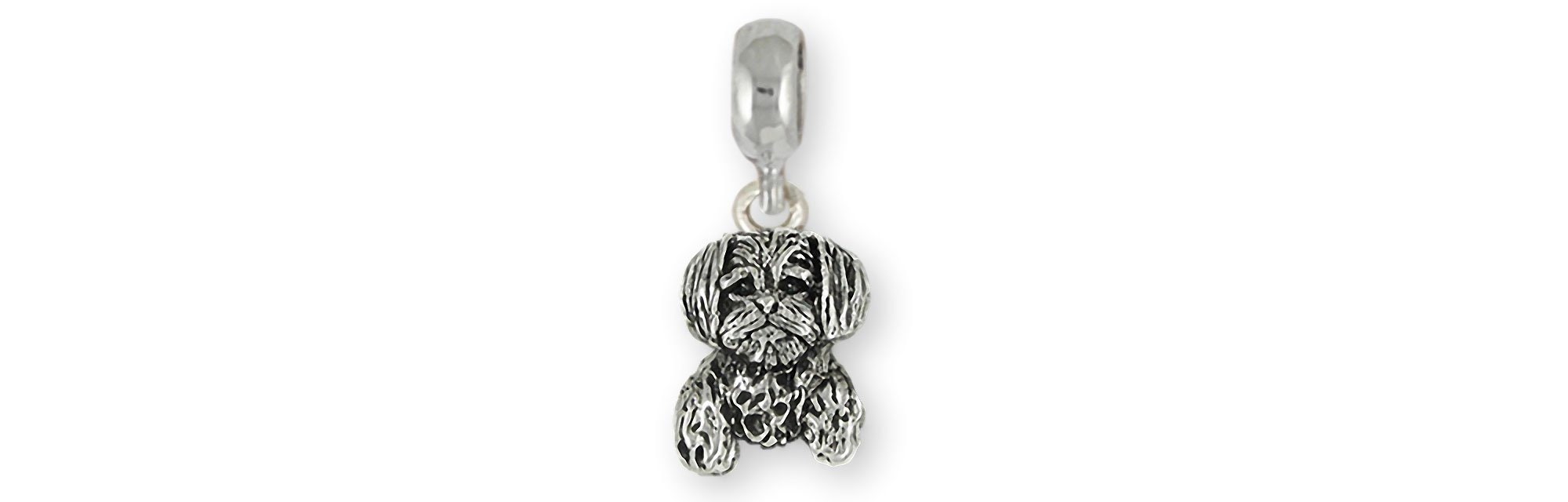 Morkie Jewelry Sterling Silver Handmade Morkie Charm Slide This Charm Will Fit A Pandora® Slide Bracelet Mok3h-pns